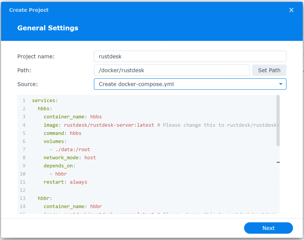 The Container Manager supports Docker Compose.