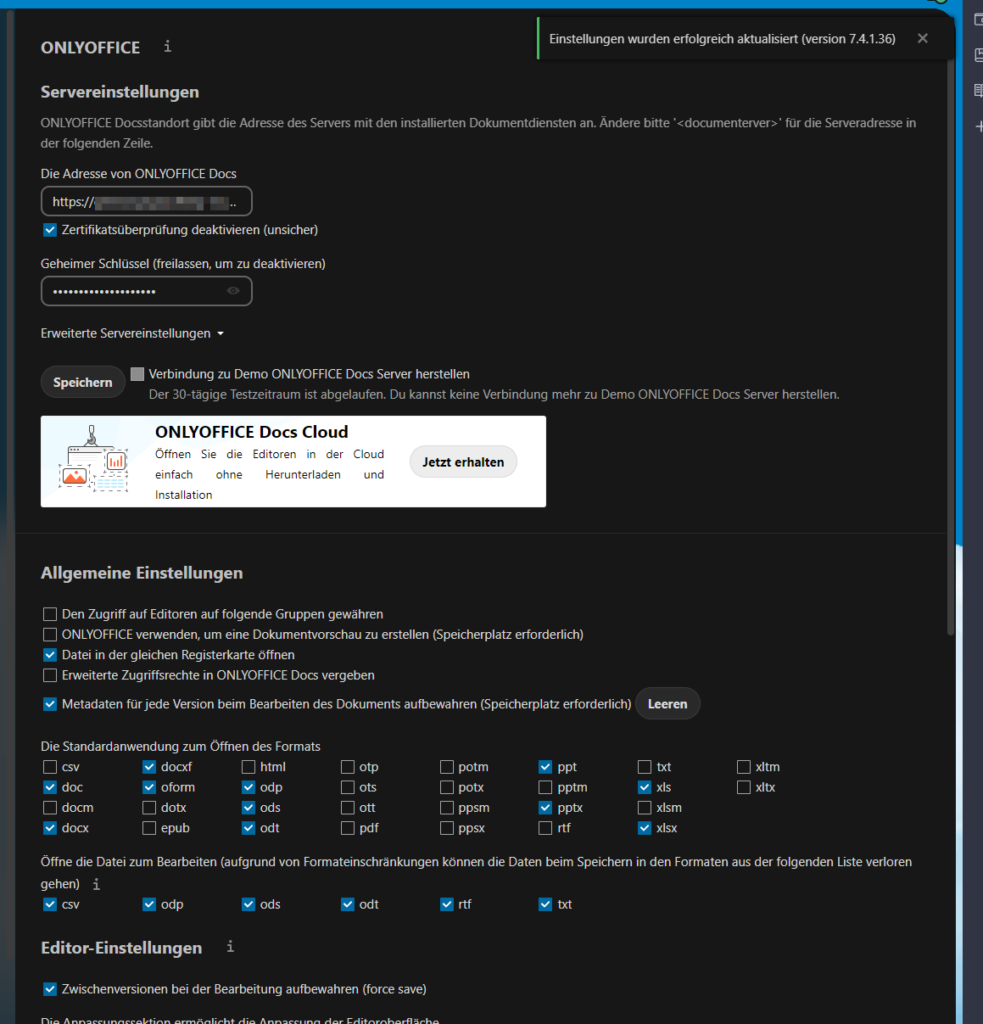 Connecto to OnlyOffice