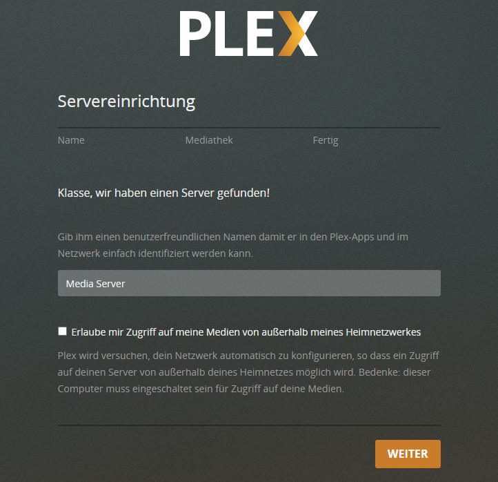 Plex server name