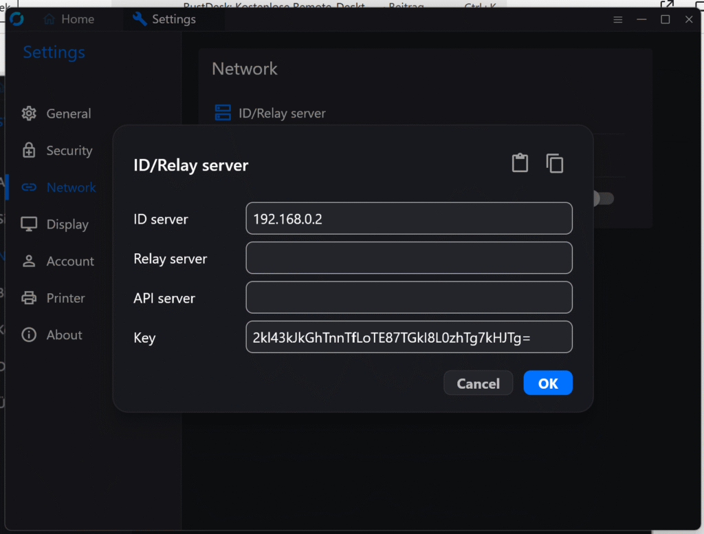 All you need is the IP/Domain of your DiskStation and the public key.