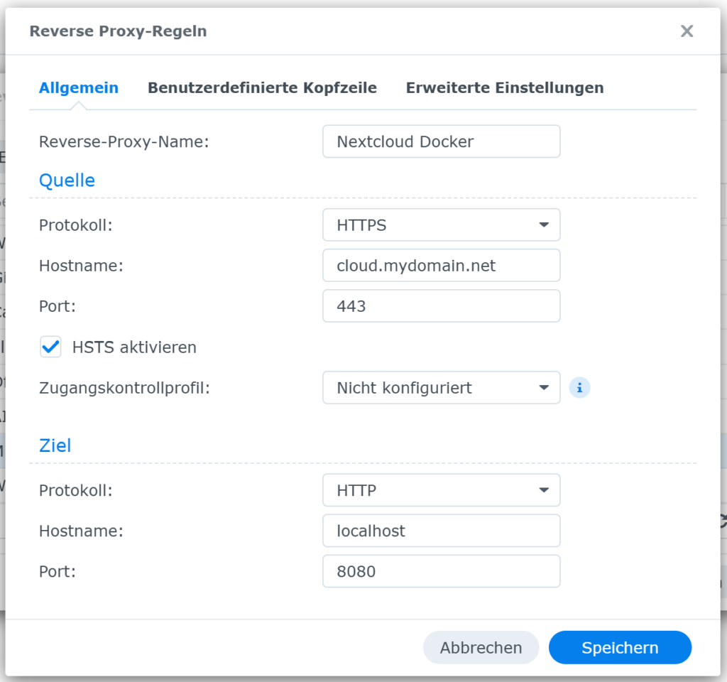 Nextcloud Reverse Proxy Einstellungen