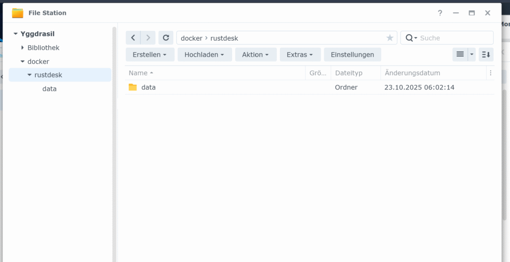 Die Ordner werden zur Speicherung der Container-Daten genutzt.